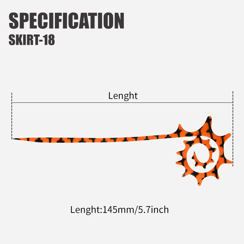 TEASER 5pcs SKIRT-18 145mm Sil - Fishing Equipment Lures 评论和价格