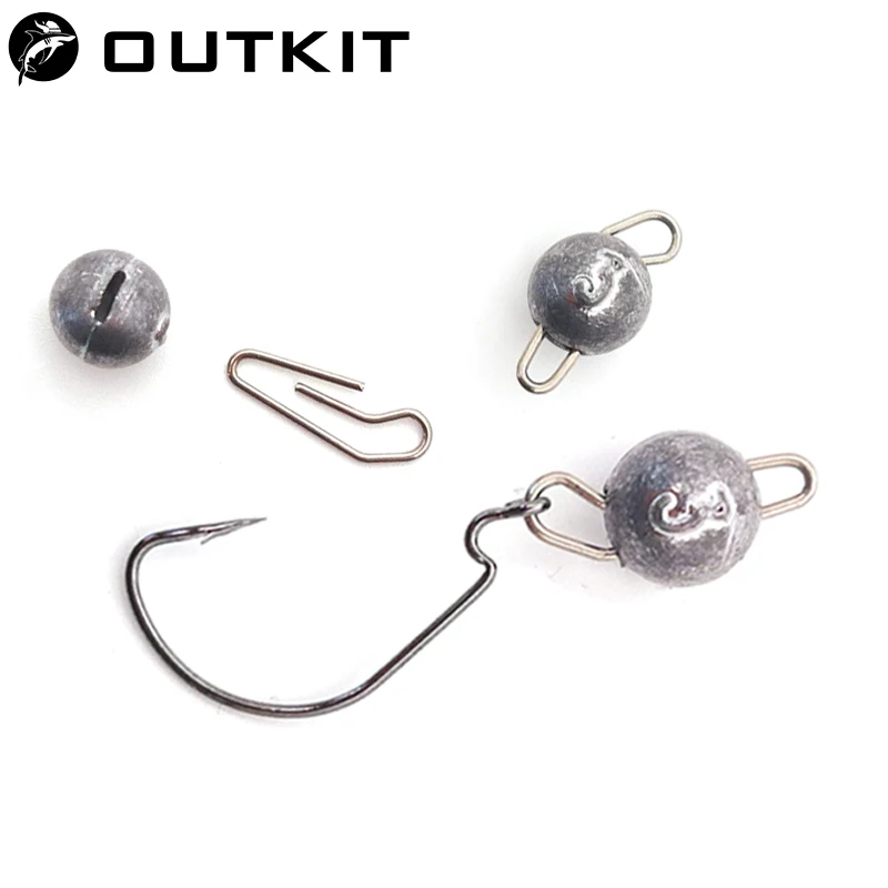 OUTKIT 10pcs/lot Lead Head Sin - Fishing Equipment Lures 评论和价格